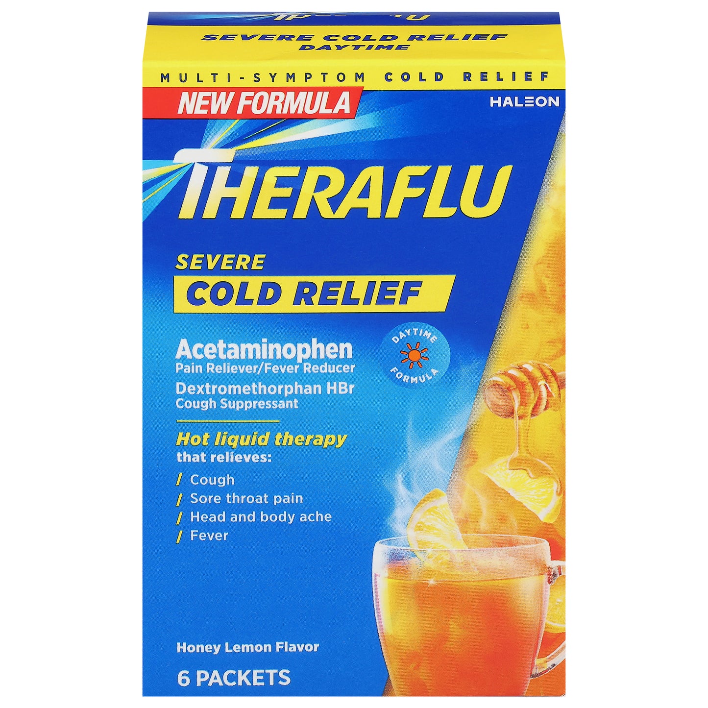Theraflu Nighttime Severe Multi-Symptom Honey Lemon Flavor Cold Relief 6 ea