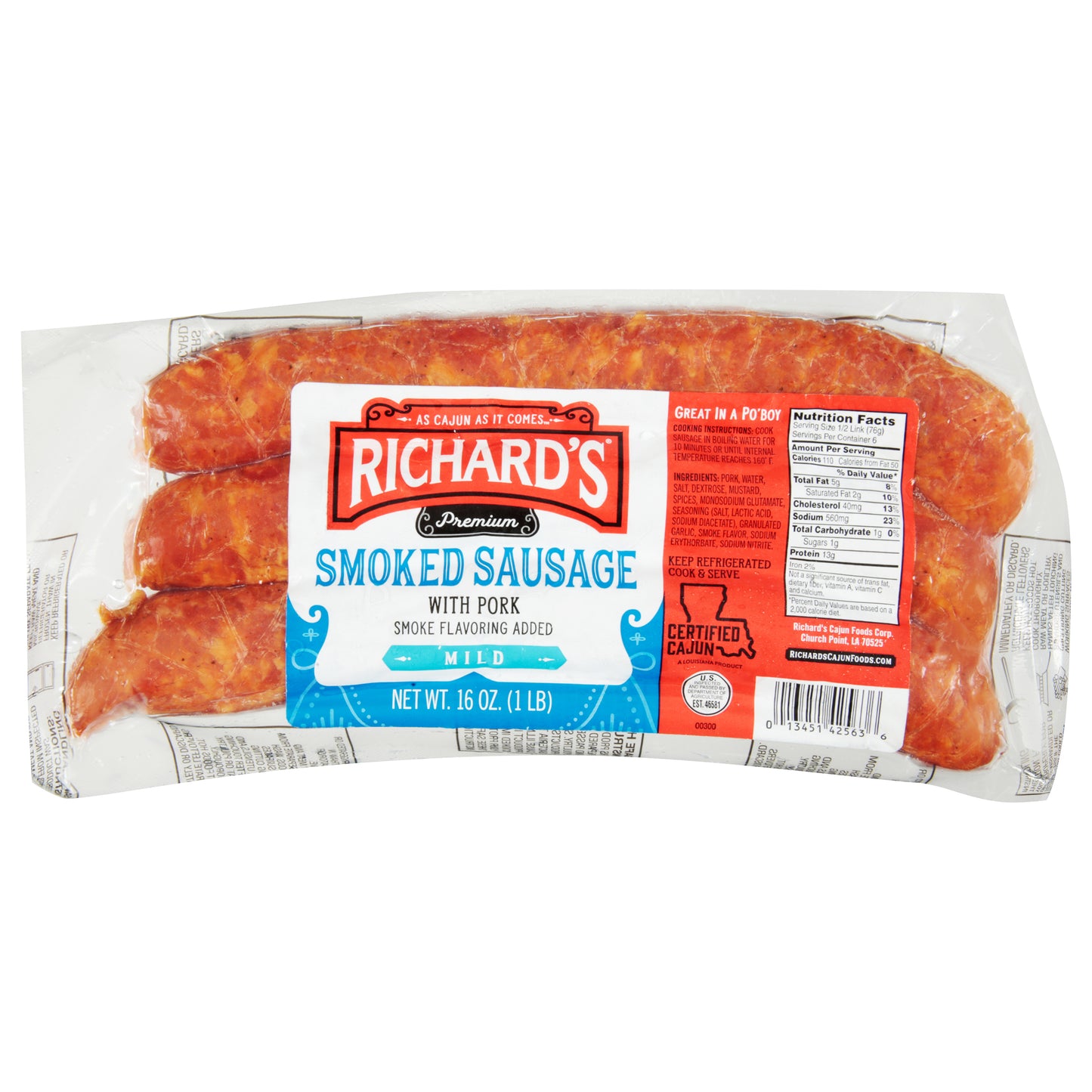 Richard's Premium Mild Smoked Sausage 16 oz