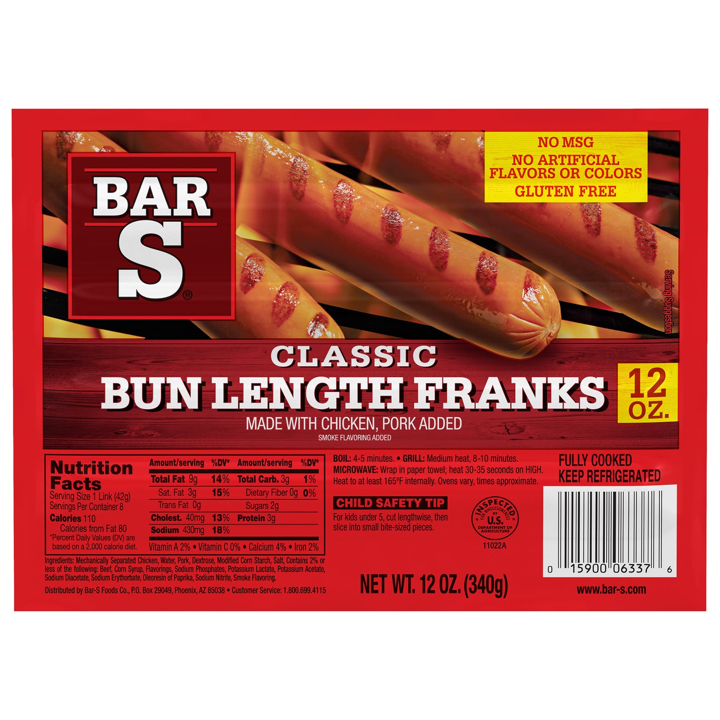 Bar-S® Classic Bun Length Franks 12 oz. Pack