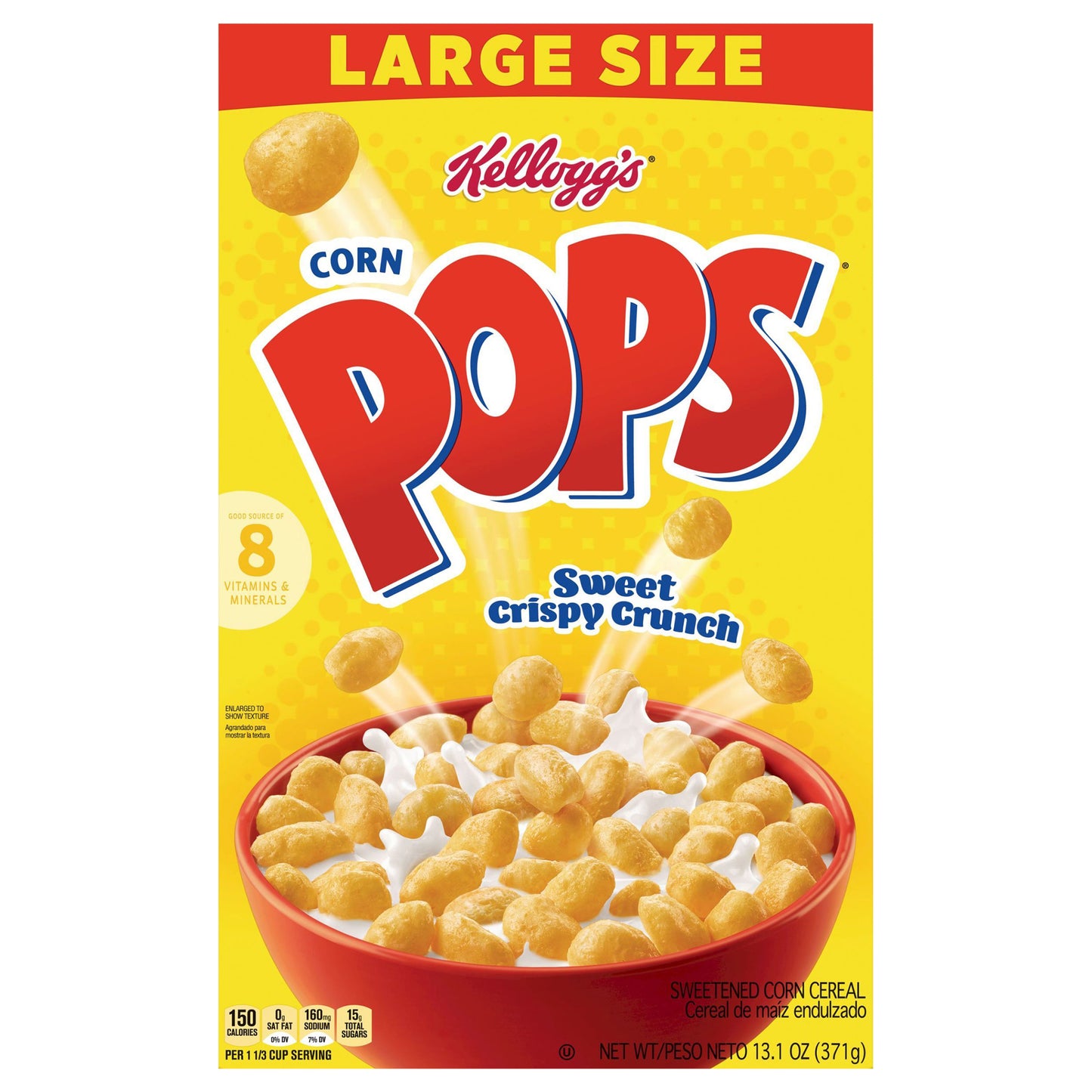 Kellogg's Corn Pops Cold Breakfast Cereal Original, 13.1 oz