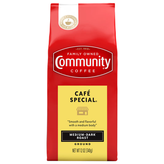 Community Coffee Café Special Medium-Dark Roast Ground 12 oz Gable Top