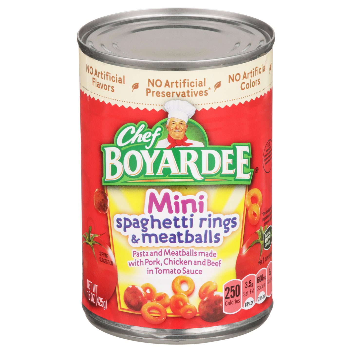 Chef Boyardee Mini Spaghetti Rings and Meatballs, 15 oz