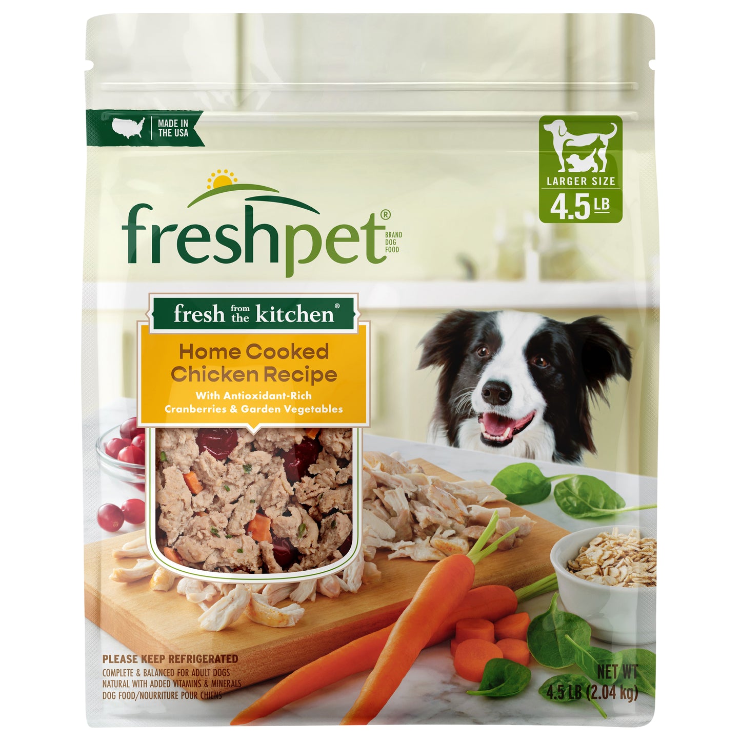 Freshpet Larger Size Home Cooked Chicken Recipe Dog Food 4.5 lb