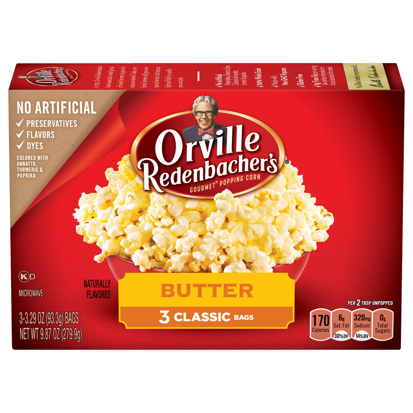 Orville Redenbacher's Butter Popcorn, Classic Bag, 3-Count