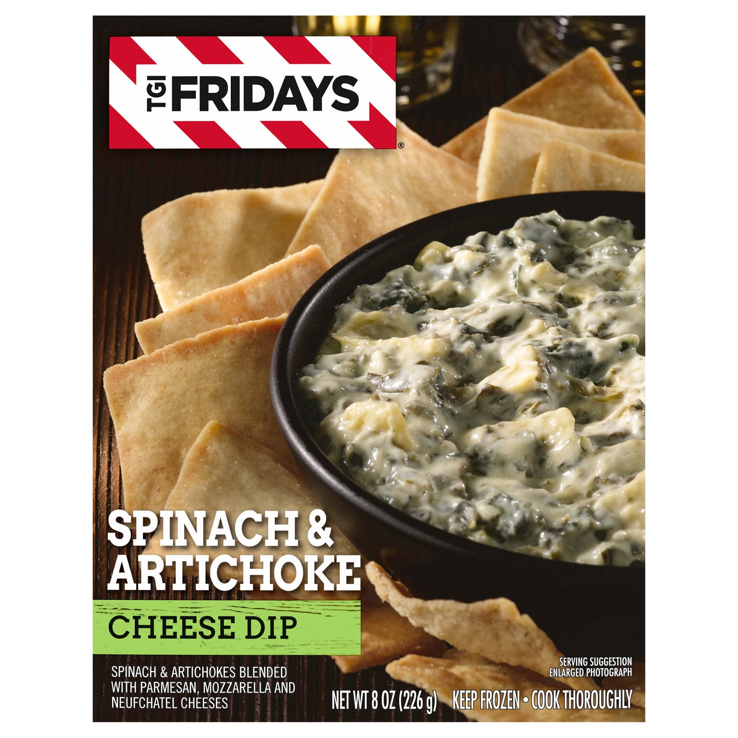 TGI Fridays Spinach & Artichoke Cheese Dip Frozen Snack, 8 oz Box