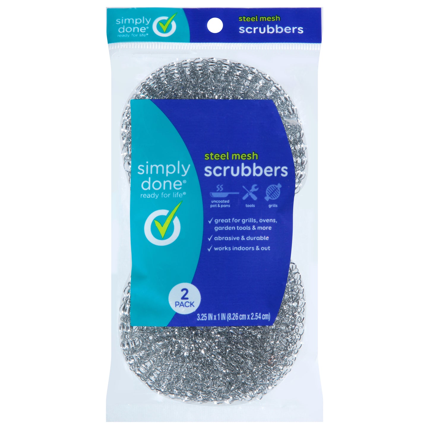 Simply Done Steel Mesh Scrubbers 2 ea
