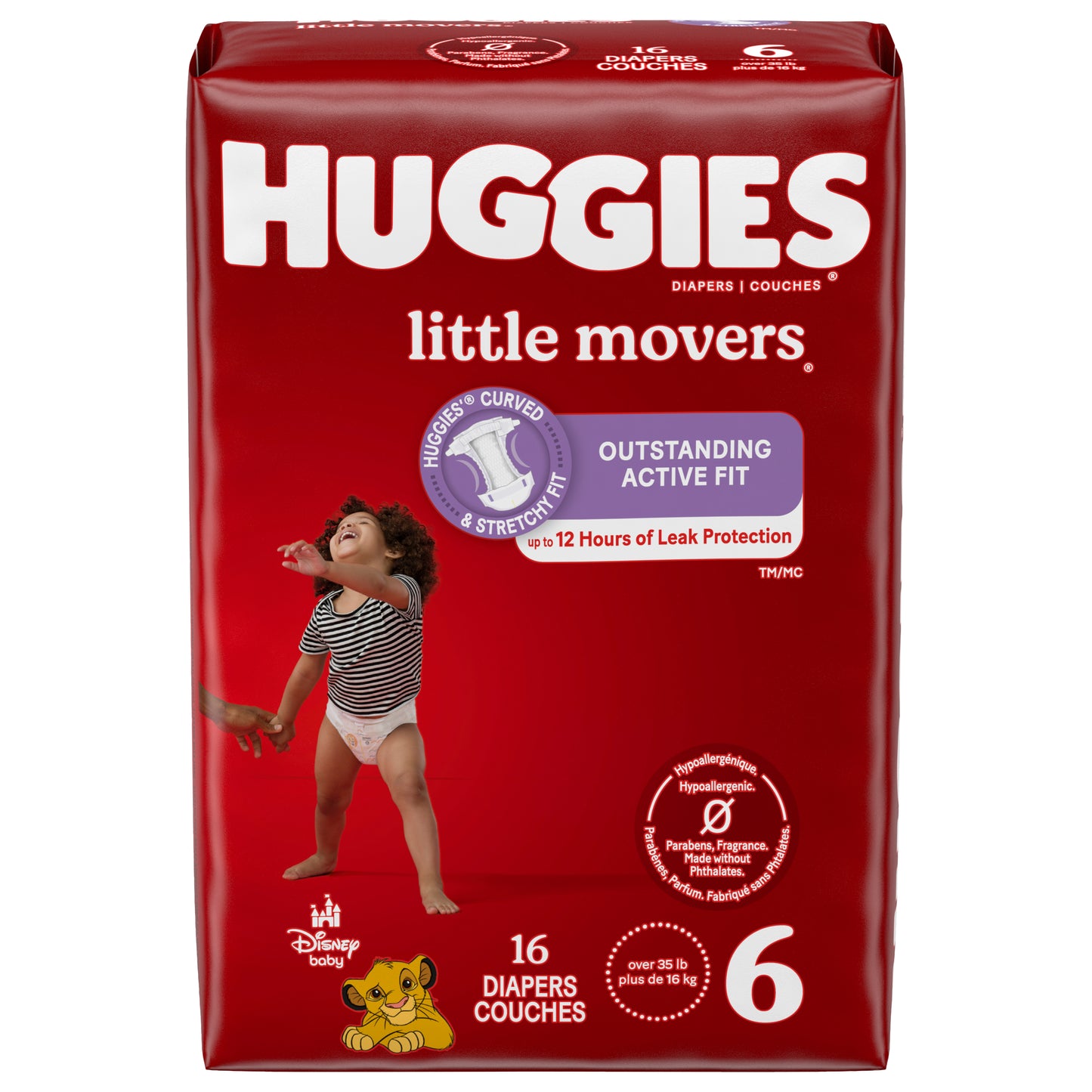 Huggies Little Movers Baby Diapers, Size 6, 16 Ct