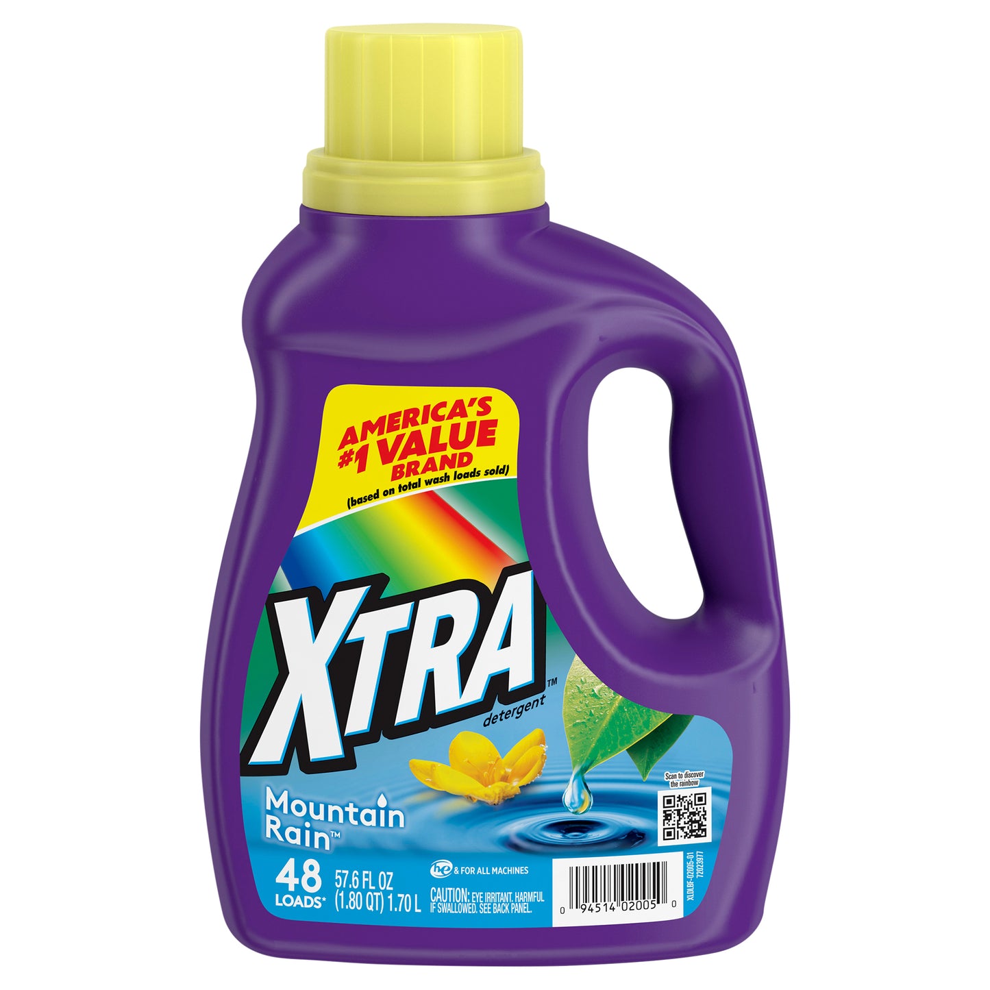 XTRA Mountain Rain, 48 Loads Liquid Laundry Detergent, 57.6 Fl oz