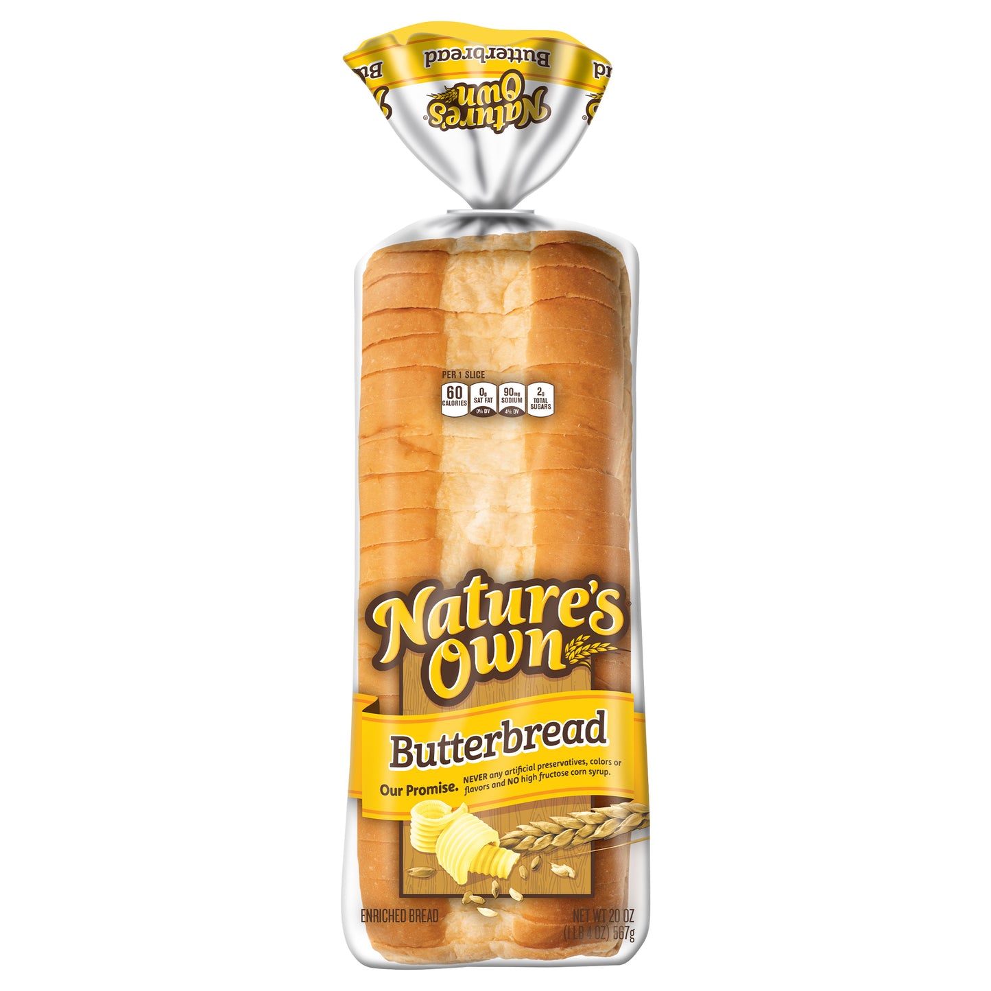 Nature's Own Butterbread, Sliced White Bread, 20 oz Loaf