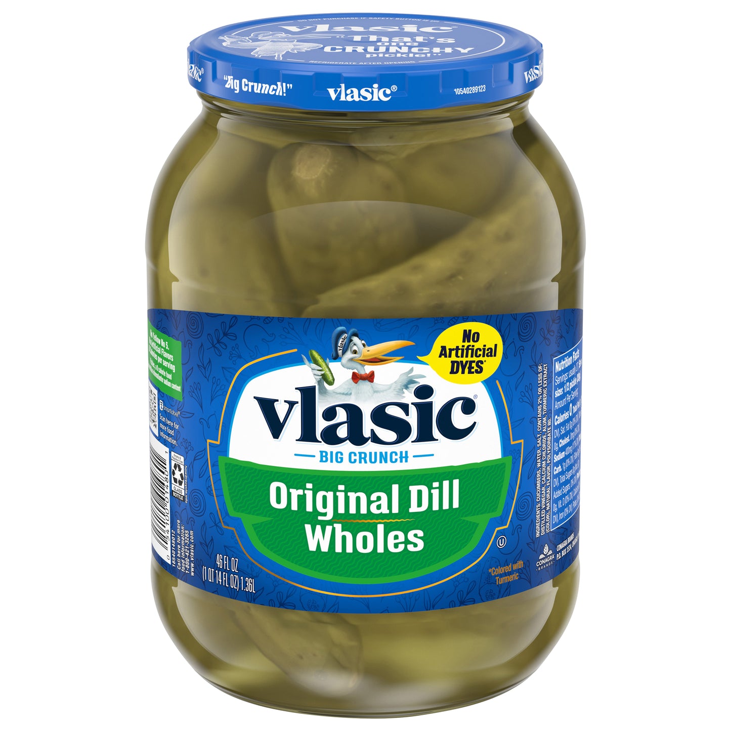 Vlasic Original Dill Whole Pickles, Keto Friendly, 46 FL OZ