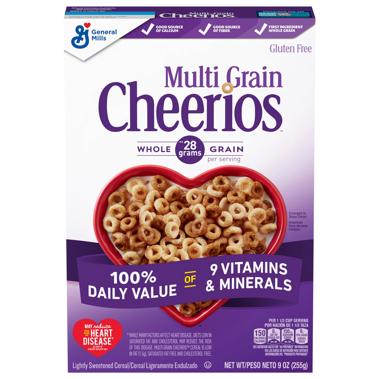 Multi Grain Cheerios Heart Healthy Cereal, 9 OZ Cereal Box