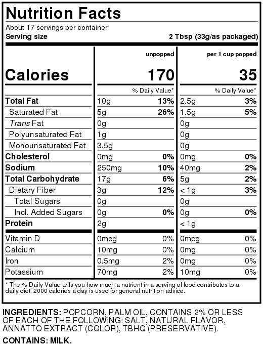 Movie Theater Butter Microwave Popcorn - 6 PACK NET WT 19.8 OZ