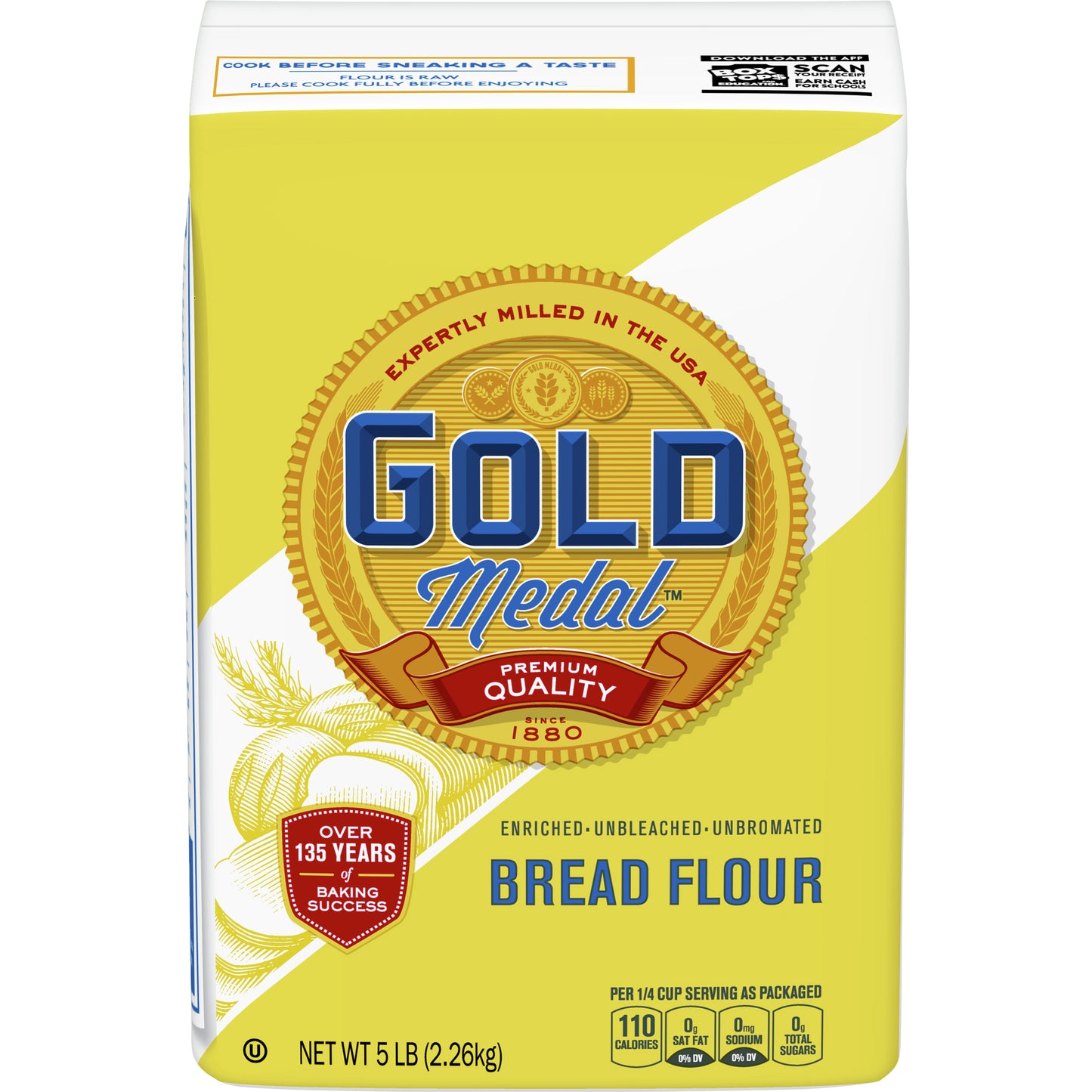 Gold Medal Premium Quality Unbleached Bread Flour, 5 lb.