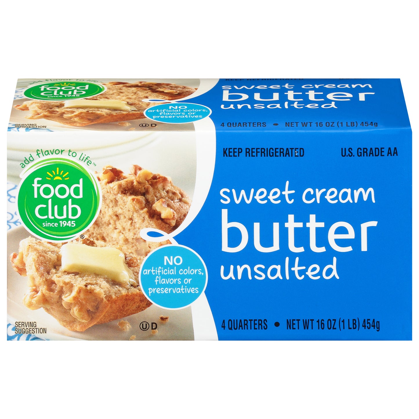 Food Club Unsalted Sweet Cream Butter 16 oz