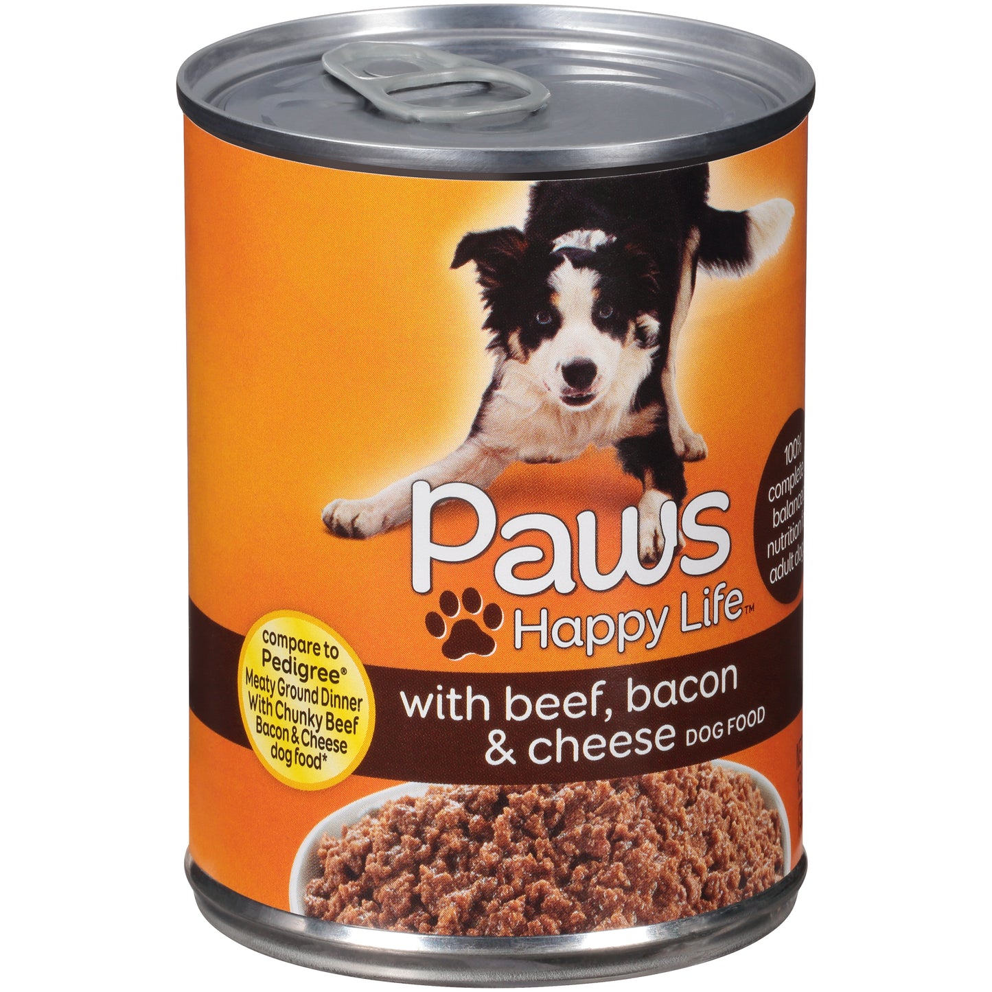 DOG FOOD CAN BEEF, BACON AND CHS