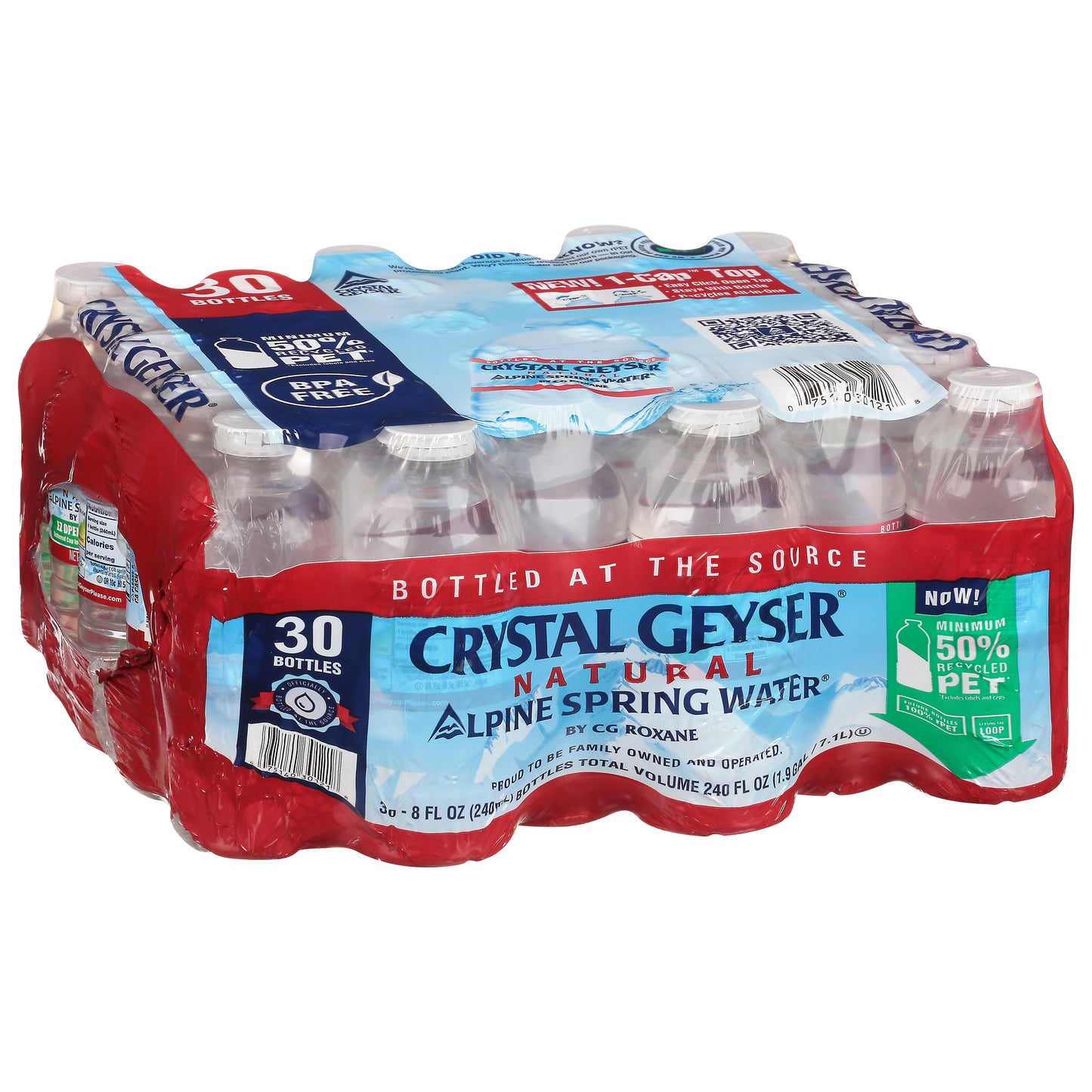 Crystal Geyser Natural Alpine Spring Water 30 - 8 fl oz Bottles