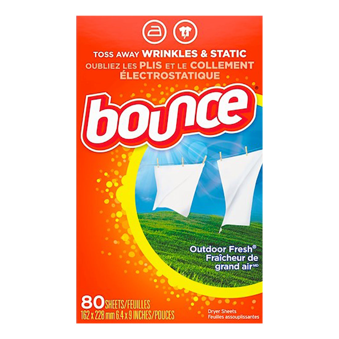 Bounce Dryer Sheets, Outdoor Fresh, 80 count