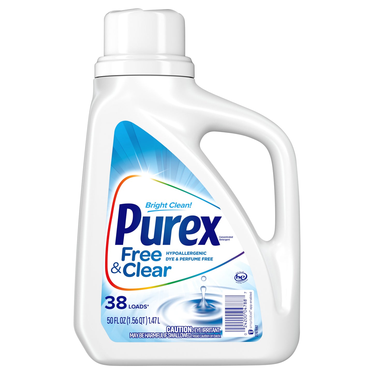 Purex Liquid Laundry Detergent, Free & Clear, 50 Fluid Ounces, 38 Loads