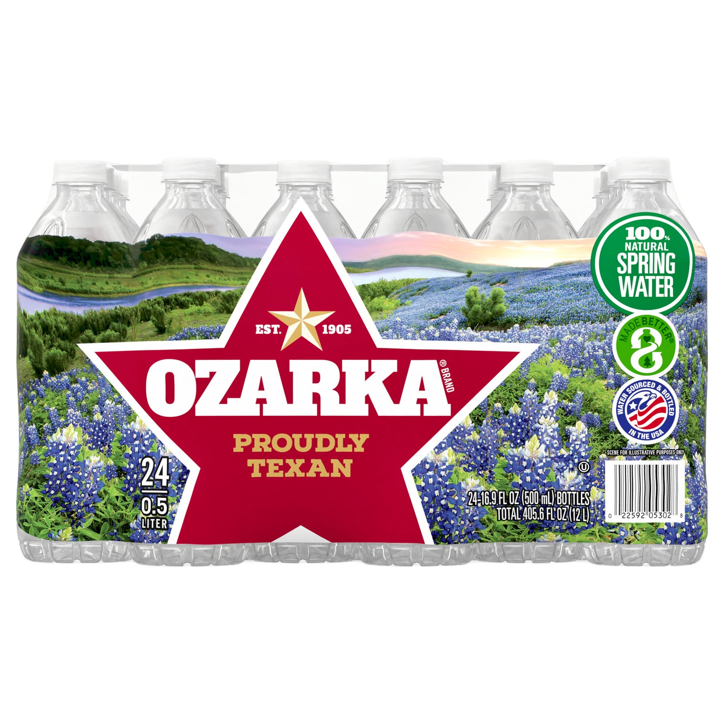 OZARKA Brand 100% Natural Spring Water, 16.9-ounce plastic bottles (Pack of 24)