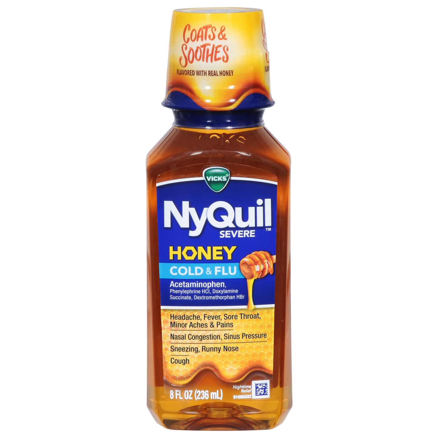 Vicks NyQuil Severe Honey Cold & Flu 8 fl oz