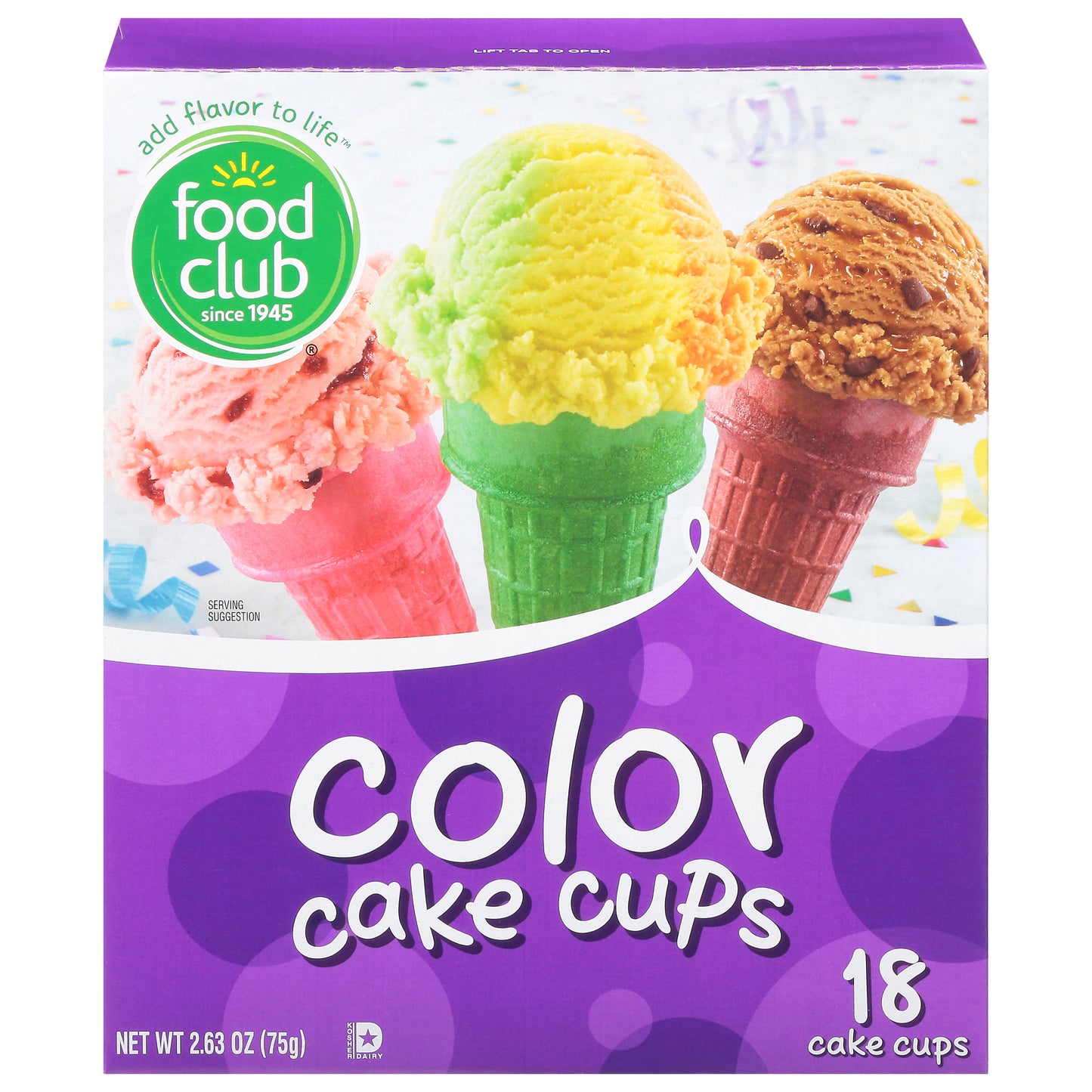 Food Club Color Cake Cups s 18 ea