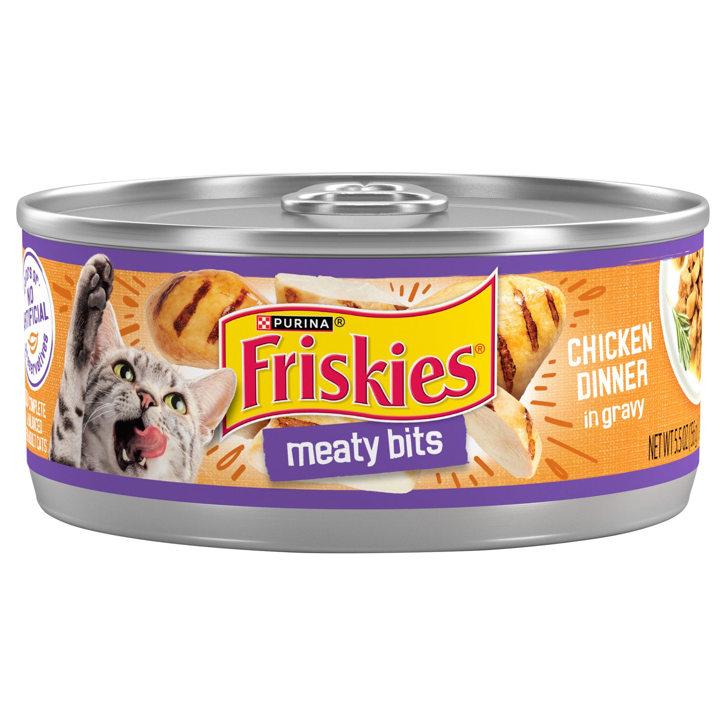 Purina Friskies Gravy Wet Cat Food, Meaty Bits Chicken Dinner - 5.5 oz. Can