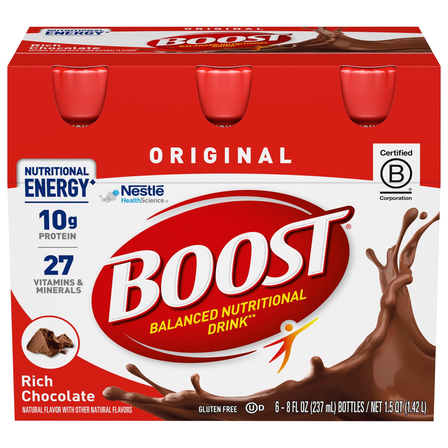 Boost Original Rich Chocolate Balanced Nutritional Drink 6 - 8 fl oz Bottles