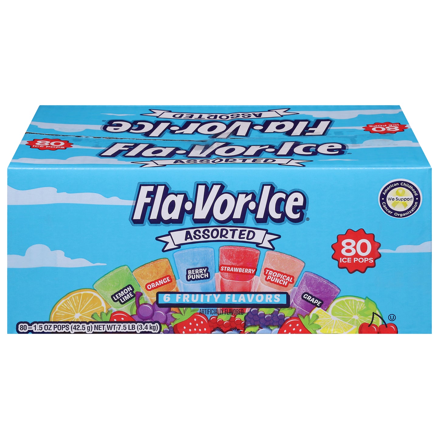 Fla-Vor-Ice Assorted Ice Pops 80 - 1.5 oz Pops