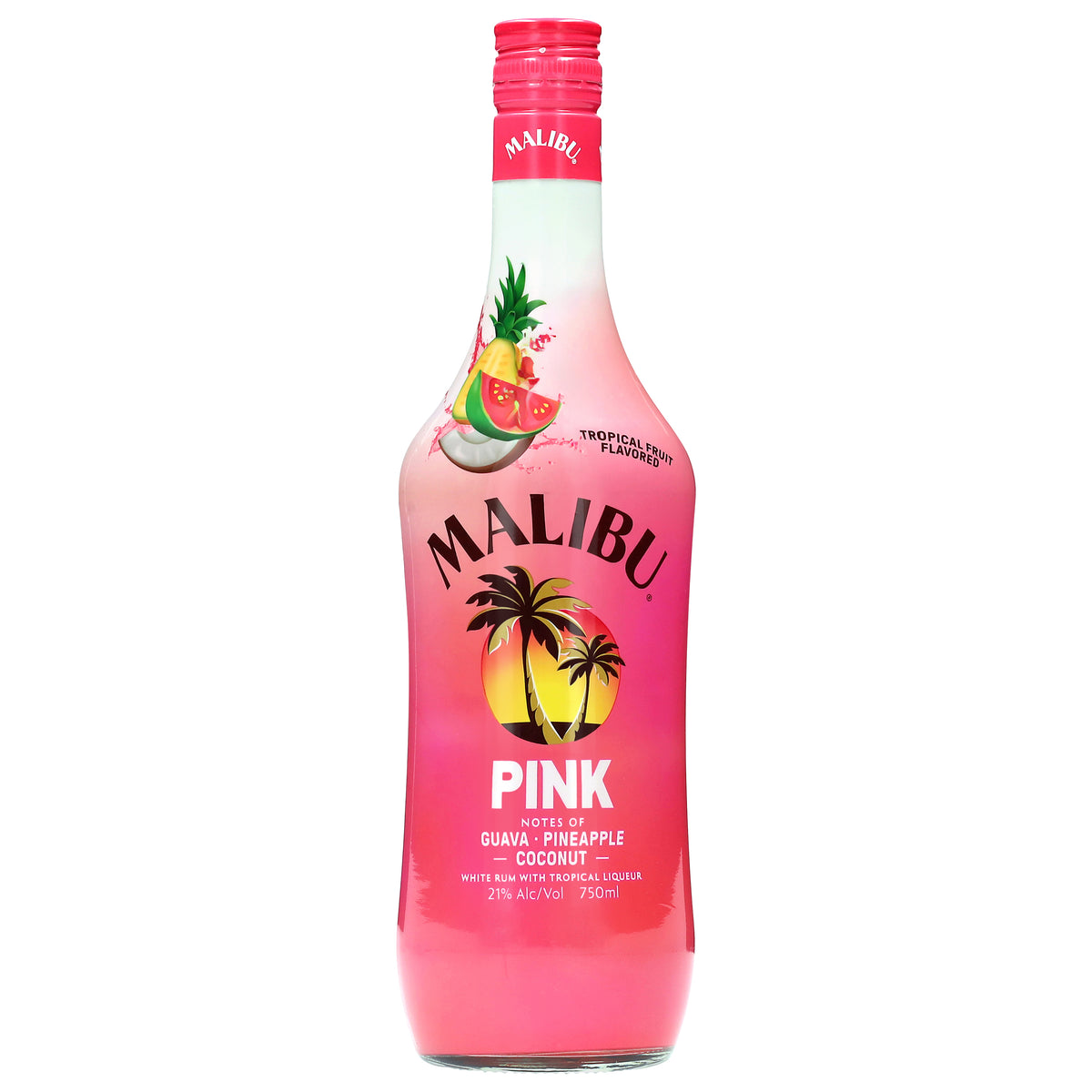 Malibu Pink Tropical Fruit Flavored White Rum with Tropical Liqueur 750 ml