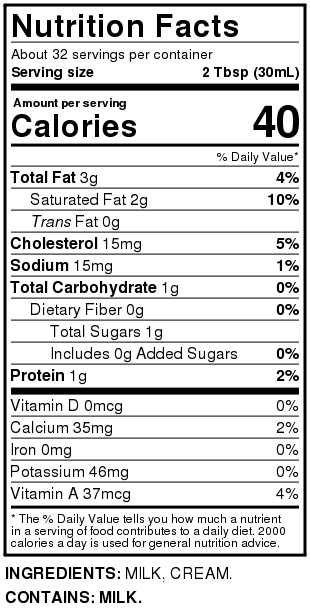 Half & Half - ONE OUART (946mL)