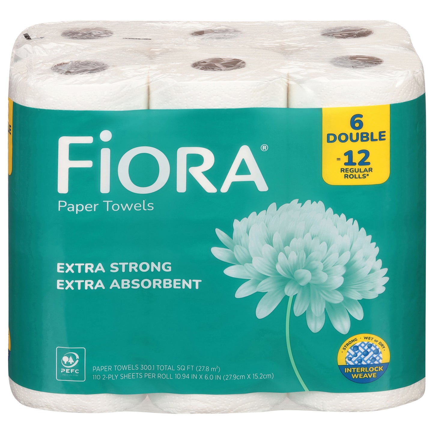Fiora 2-Ply Extra Strong Extra Absorbent Double Rolls Paper Towels 6 Rolls