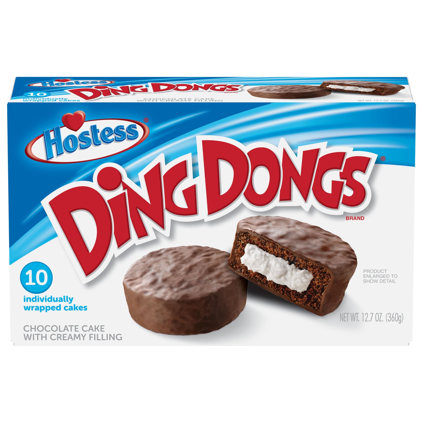 HOSTESS Chocolate DING DONGS, Creamy Filling, Individually Wrapped - 10Count /12.70 oz