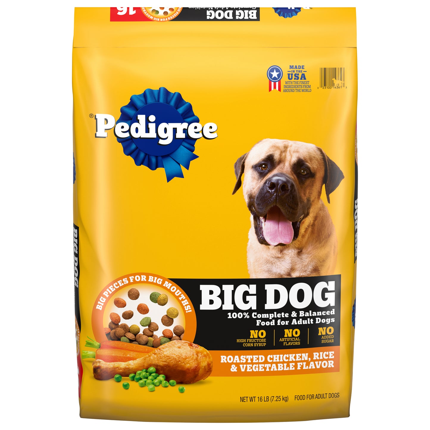 Pedigree Adult Big Dog Roasted Chicken, Rice & Vegetable Flavor Dog Food 16 lb