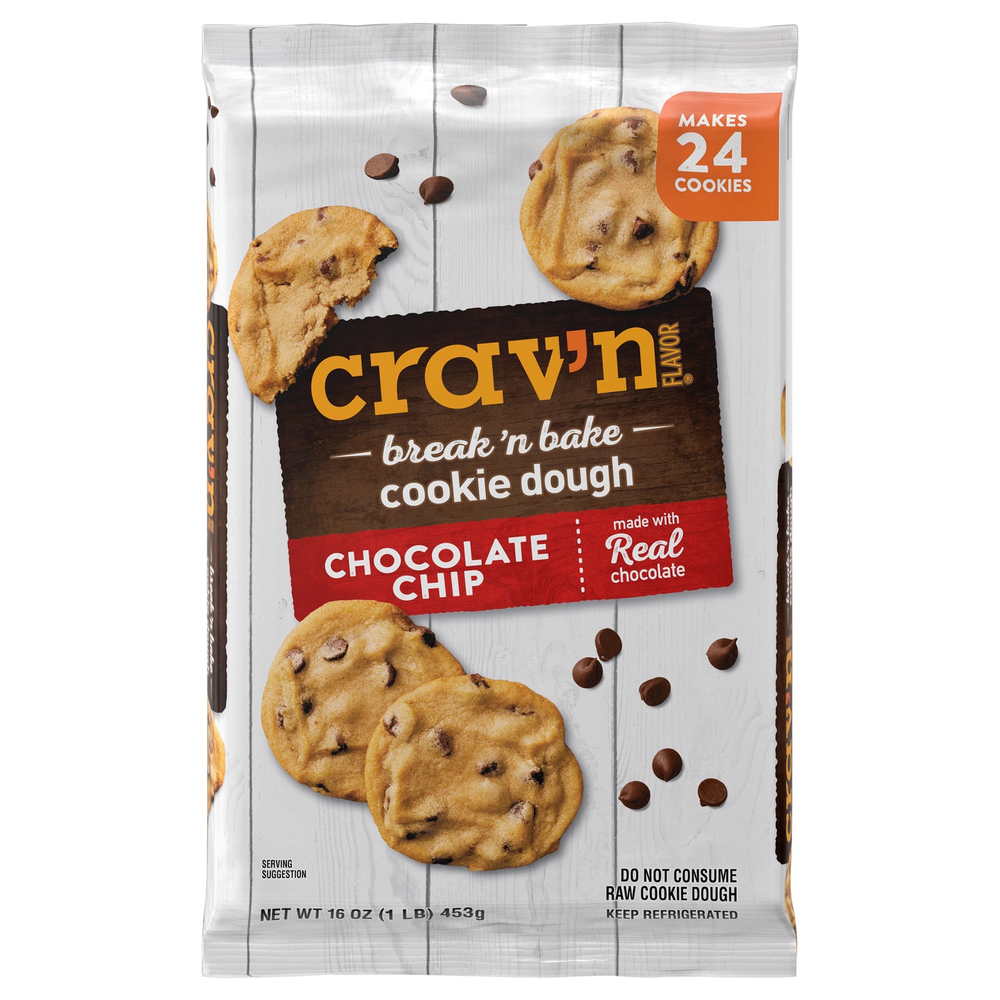 Crav'n Flavor Break 'n Bake Chocolate Chip Cookie Dough 16 oz