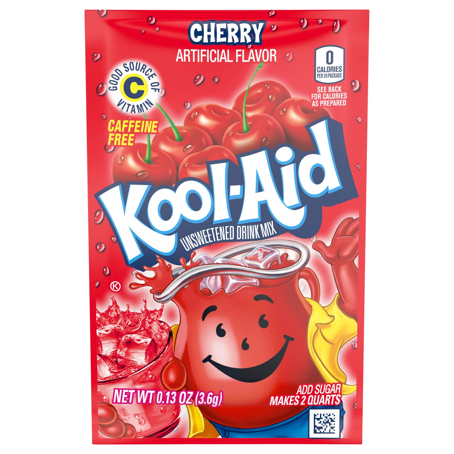 Kool-Aid Unsweetened Cherry Artificially Flavored Powdered Soft Drink Mix, 0.13 oz Packet