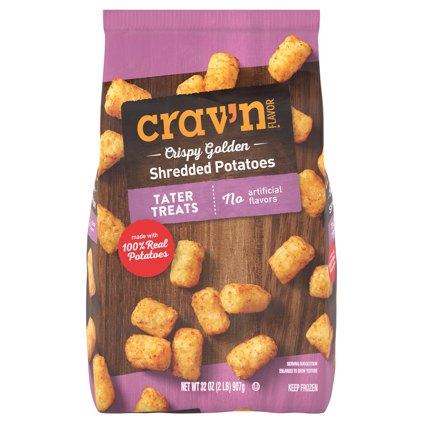 Crav'n Flavor Tater Treats Crispy Golden Shredded Potatoes 32 oz