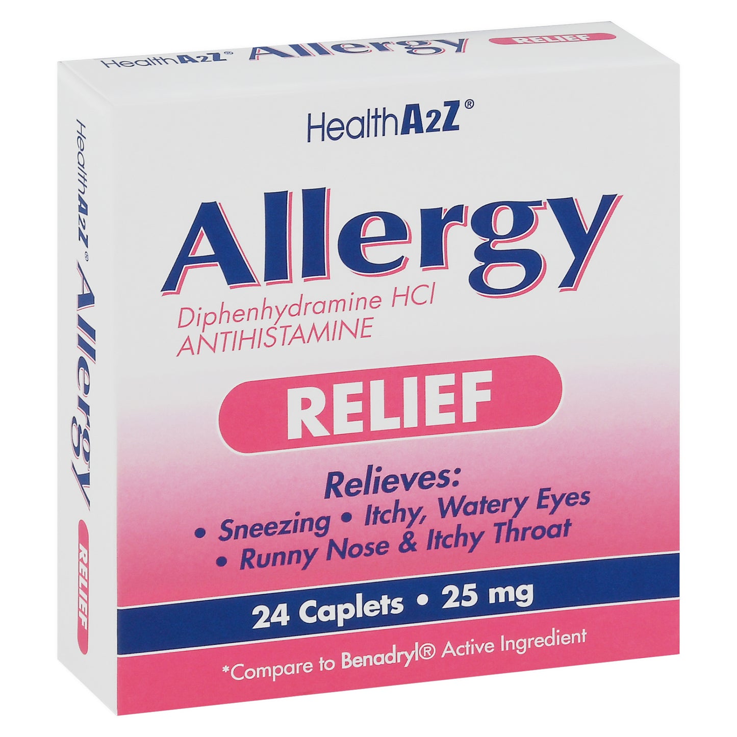 HealthA2Z Caplets 25 mg Allergy Relief Antihistamine 24 Caplets