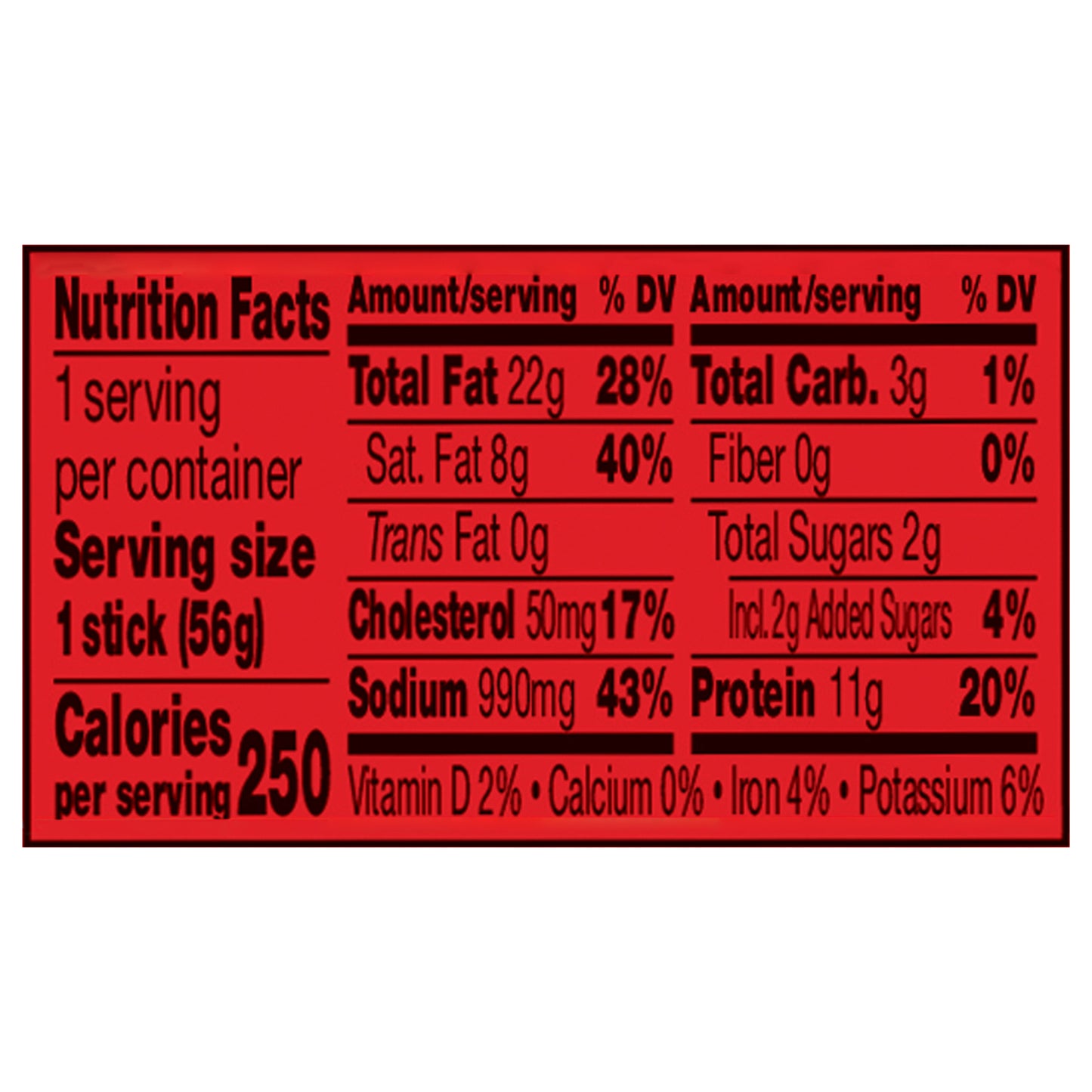 Jack Link's Original Meat Stick Flamin' Hot Flavored 2 Oz