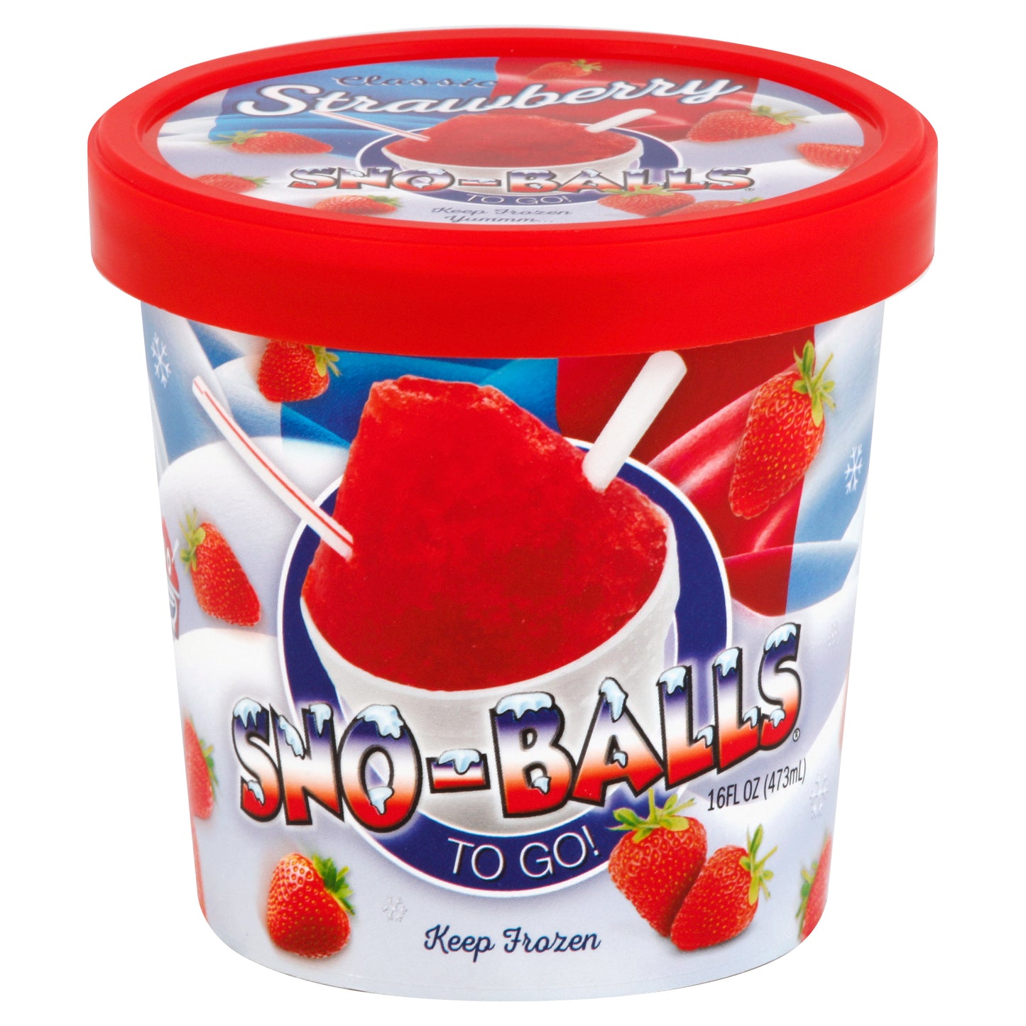 Sno-Balls To Go Sno-Balls 16 oz - Classic Strawberry Sno-Balls