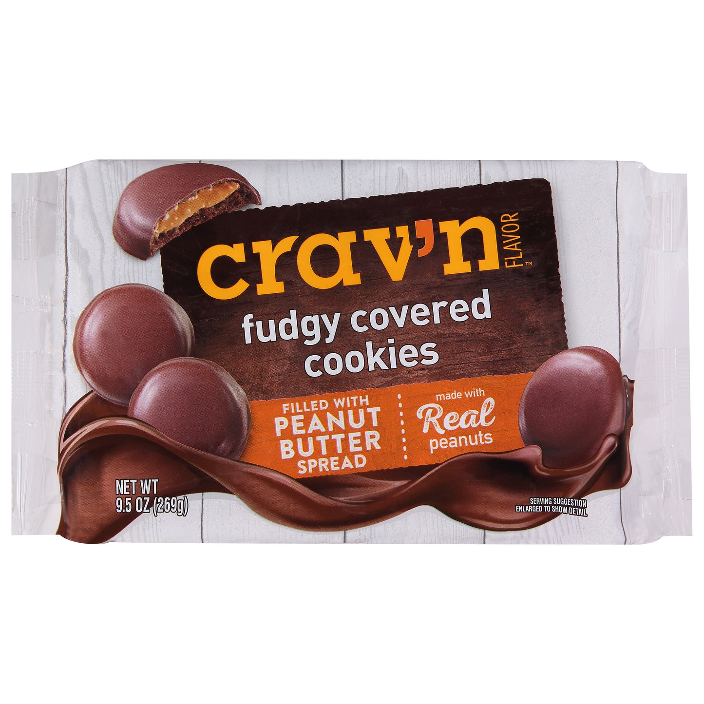 Crav'n Flavor Peanut Butter Fudgy Covered Cookies 9.5 oz