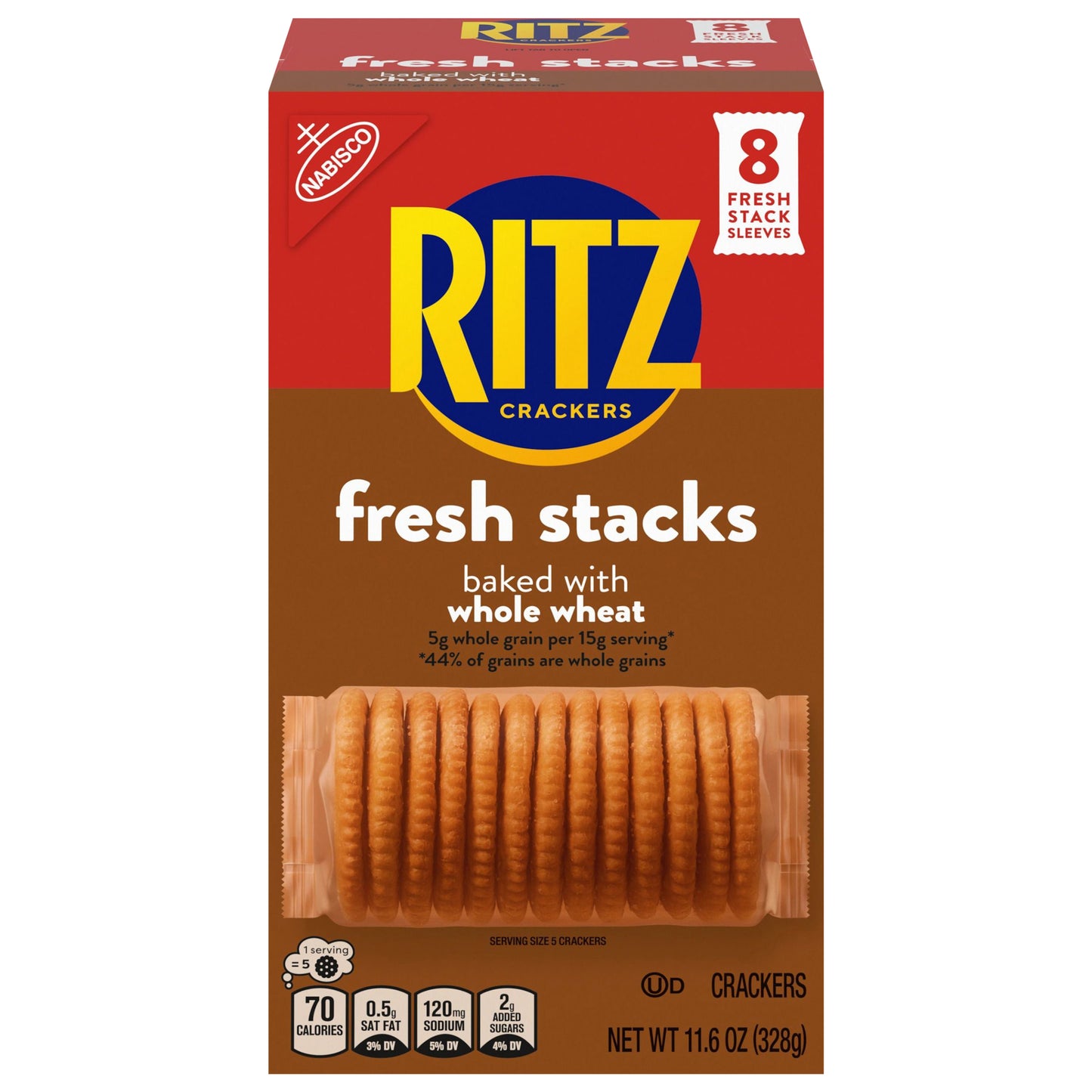 RITZ Fresh Stacks Whole Wheat Crackers, 8 Count, 11.6 oz