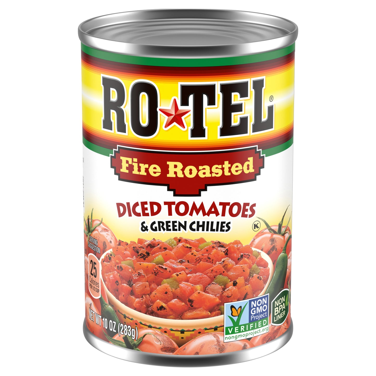 ROTEL Fire Roasted Diced Tomatoes and Green Chilies, 10 oz.