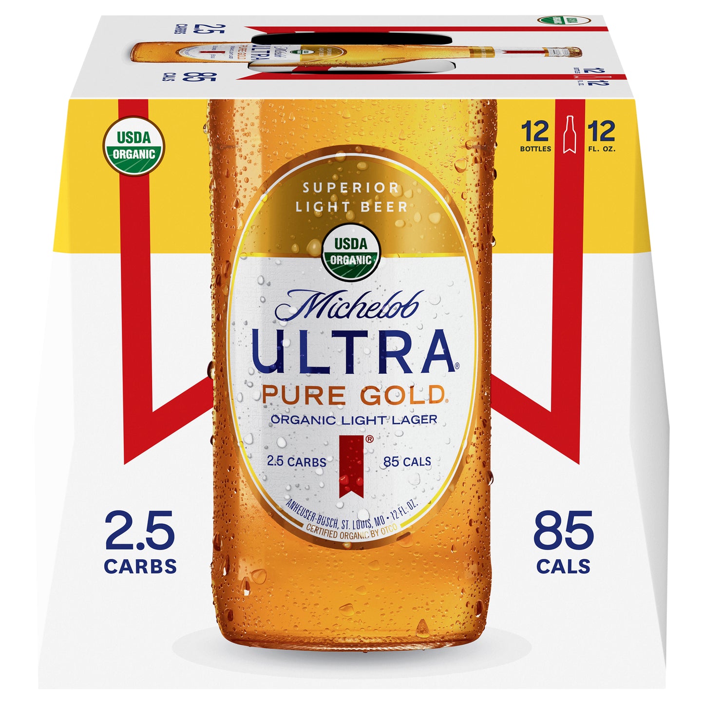 Michelob Ultra Organic Pure Gold 12oz 12 Pack Bottles