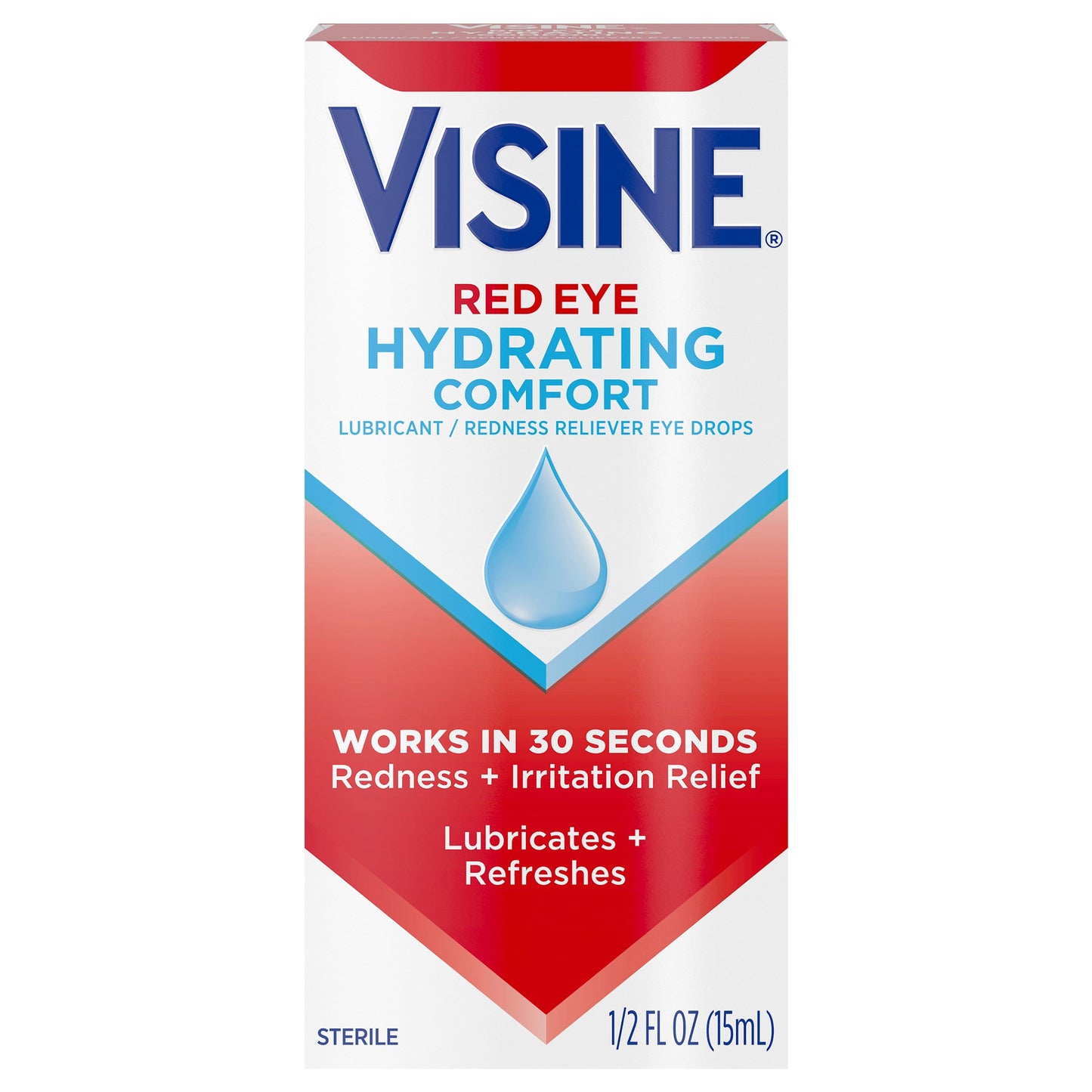 Visine Red Eye Hydrating Comfort Lubricant & Redness Reliever Eye Drops 0.5 Fl. Oz
