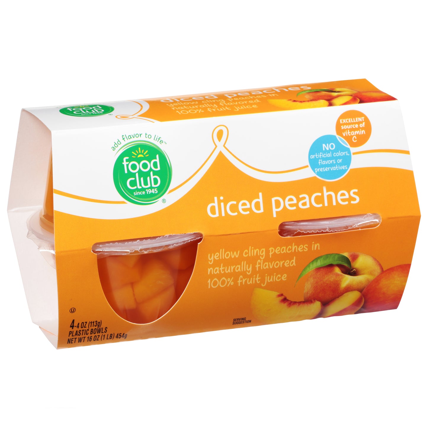 Food Club Diced Peaches 4 ea