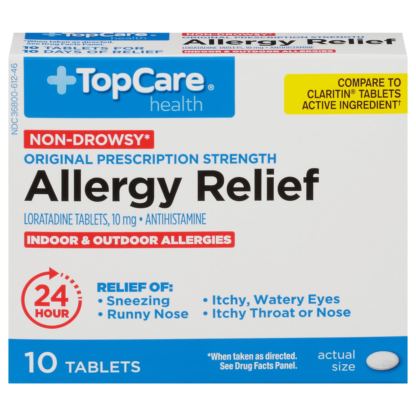 TopCare Health Non-Drowsy 10 mg Original Prescription Strength Allergy Relief 10 Tablets