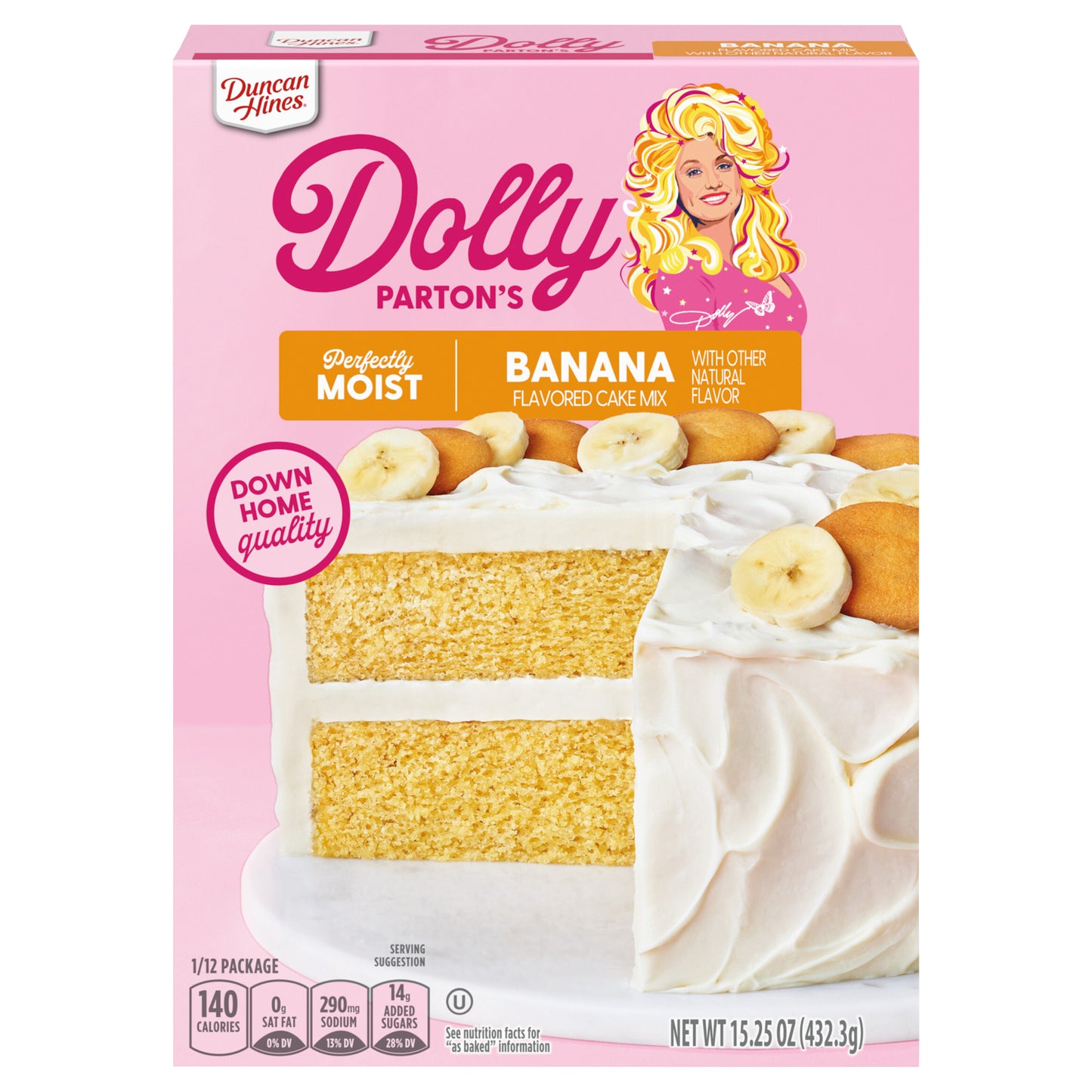 Duncan Hines Dolly Parton's Favorite Banana Flavored Cake Mix, 15.25 oz.
