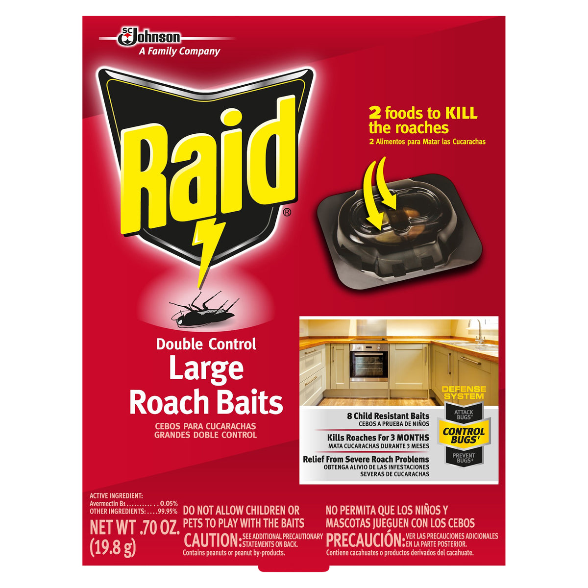Raid Large Double Control Roach Baits 0.7 oz
