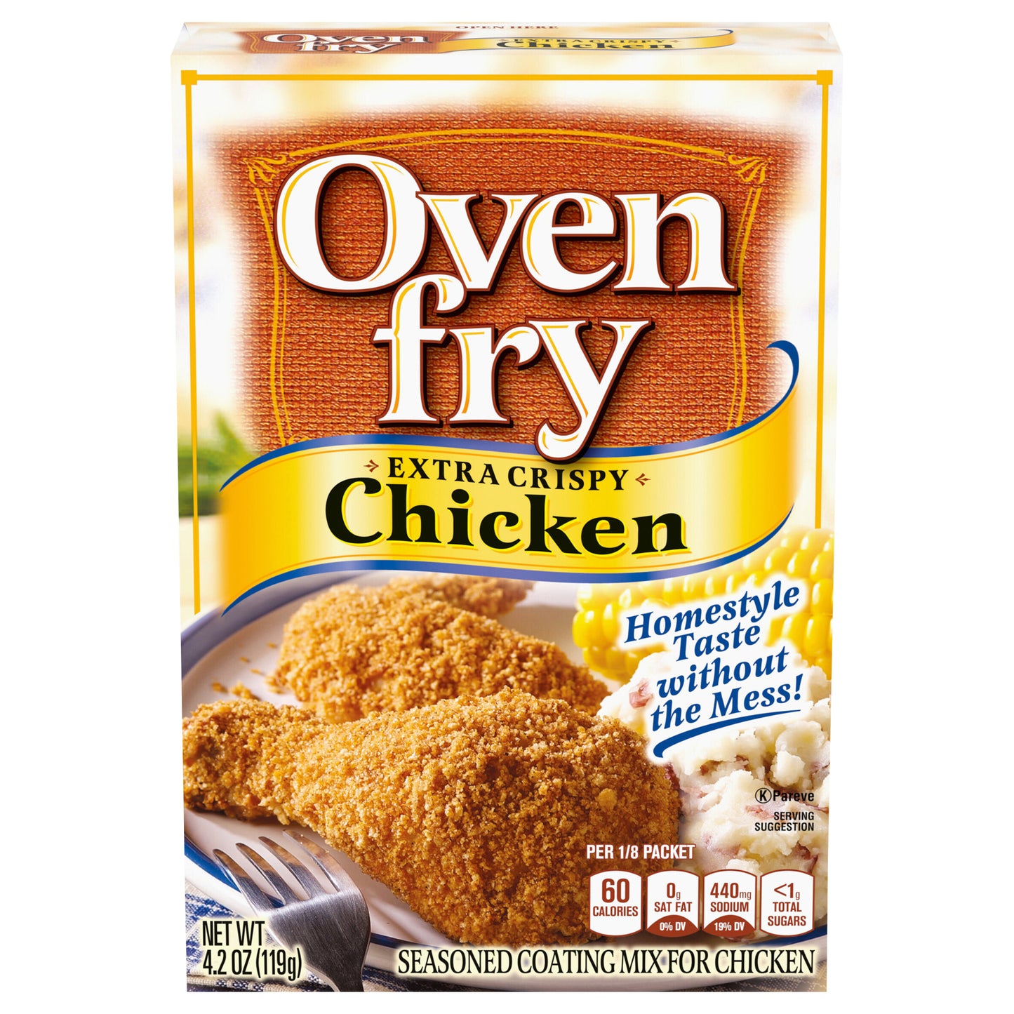 Oven Fry Extra Crispy Seasoned Coating Mix for Chicken, 4.2 oz Box
