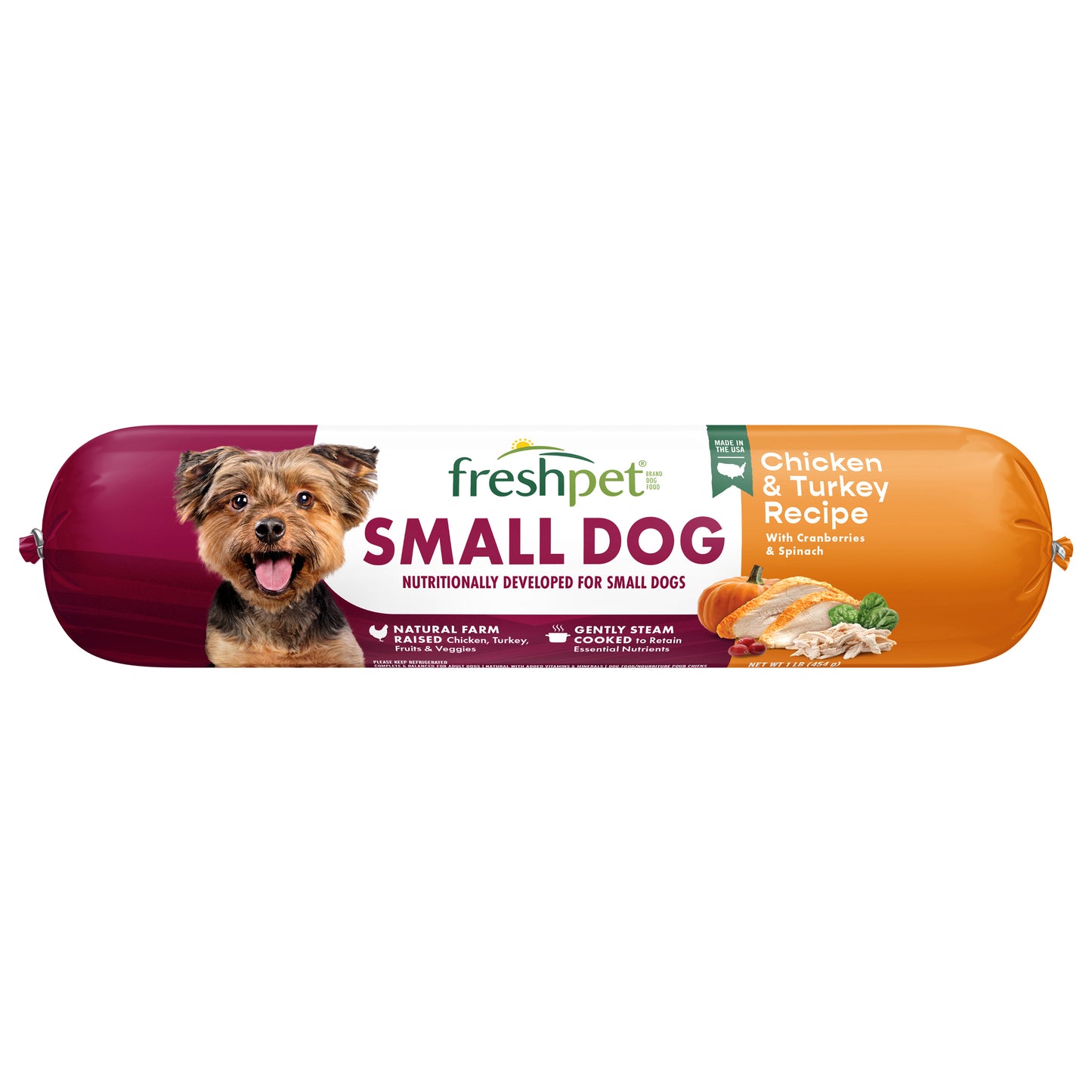 Freshpet Healthy & Natural Dog Food, Small Dog Fresh Chicken & Turkey Roll